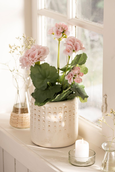 Deko Blumen Geranie rosa im Topf von IB Laursen